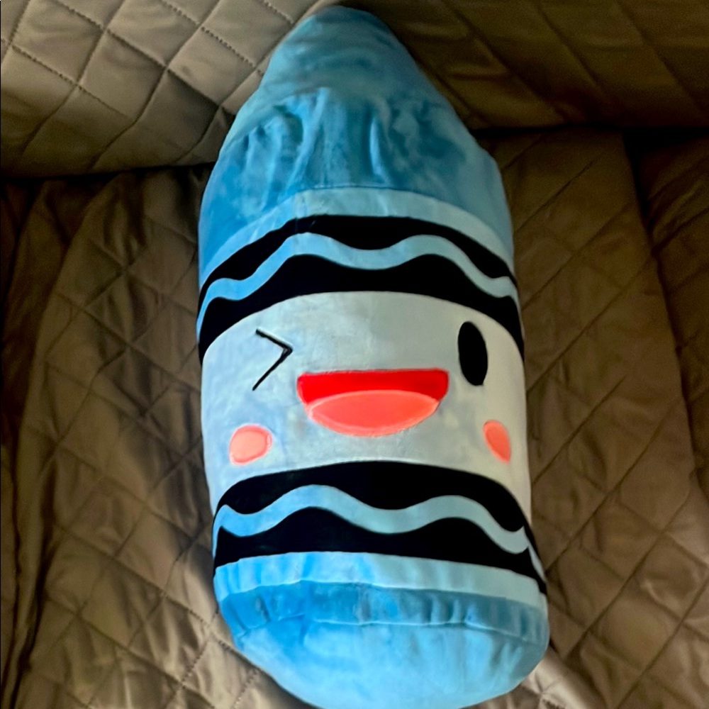 24” X 12.5” Crayola X Kohl's Blue Crayon Pillow Comfort Plush Toy stuffed